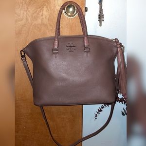 Tory Burch Taylor Satchel & Wallet - Silver Maple